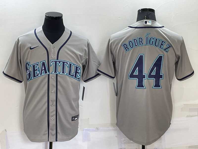 Seattle Mariners #44 Julio Rodriguez Grey Stitched MLB Cool Base Nike Jersey,We sell and wholesale Seattle Mariners #44 Julio Rodriguez Grey Stitched MLB Cool Base Nike Jersey on line form chian!